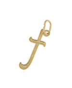 Afbeelding in Gallery-weergave laden, 10K Yellow Gold Lowercase Initial Letter T Script Cursive Alphabet Pendant Charm
