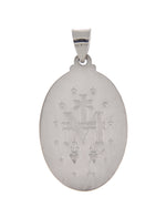 Cargar imagen en el visor de la galería, 14k White Gold Blessed Virgin Mary Miraculous Medal Pendant Charm
