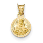Lataa kuva Galleria-katseluun, 14k Yellow Gold Sacred Heart of Jesus Round Pendant Charm
