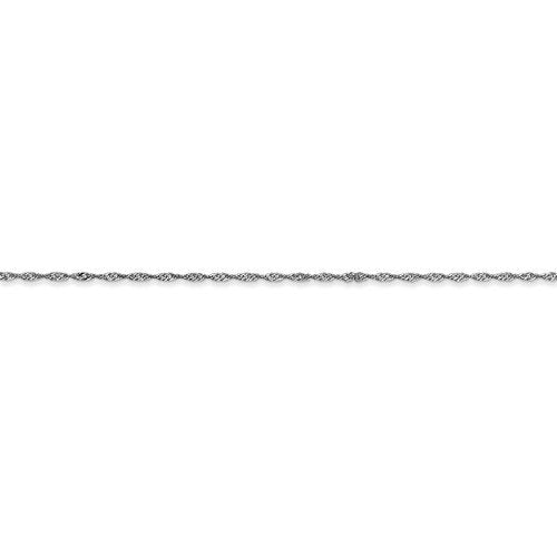 14K White Gold 1mm Singapore Twisted Bracelet Anklet Choker Necklace Pendant Chain