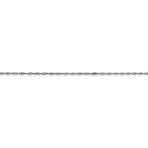 14K White Gold 1mm Singapore Twisted Bracelet Anklet Choker Necklace Pendant Chain