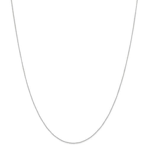 14K White Gold 0.42mm Thin Curb Bracelet Anklet Necklace Pendant Chain