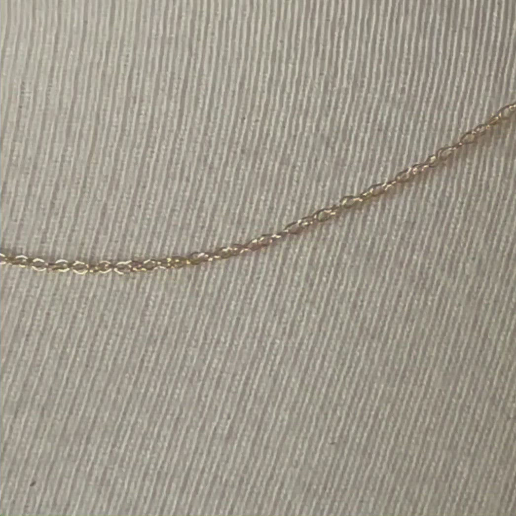 14k Yellow Gold 0.60mm Thin Cable Rope Necklace Pendant Chain