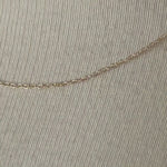 비디오를 갤러리 뷰어 14k Yellow Gold 0.60mm Thin Cable Rope Necklace Pendant Chain에 로드 및 재생
