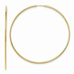 Lataa kuva Galleria-katseluun, 14K Yellow Gold 72mm x 1.5mm Round Endless Hoop Earrings
