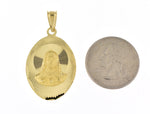 Indlæs billede til gallerivisning 14k Yellow Gold Sacred Heart of Jesus Oval Pendant Charm
