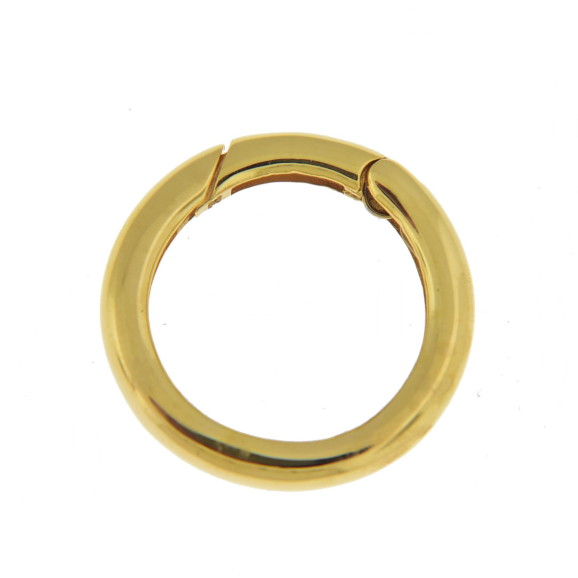14K Yellow Gold 20mm Round Link Lock Hinged Push Clasp Bail Enhancer Connector Hanger for Pendants Charms Bracelets Anklets Necklaces
