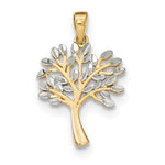 Load image into Gallery viewer, 14k Yellow Gold and Rhodium Tree of Life Pendant Charm
