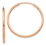 Load image into Gallery viewer, 14K Rose Gold 28mm x 1.5mm Endless Round Hoop Earrings
