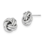 Load image into Gallery viewer, 14k White Gold 12mm Classic Love Knot Stud Post Earrings

