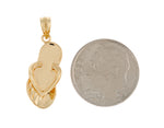 画像をギャラリービューアに読み込む, 14k Yellow Gold Flip Flop Slipper Sandal 3D Pendant Charm
