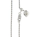 Carica l&#39;immagine nel visualizzatore di Gallery, Sterling Silver 1.2mm Rope Necklace Pendant Chain Adjustable
