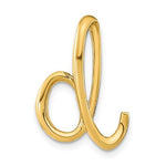 將圖片載入圖庫檢視器 14k Yellow Gold Initial Letter D Cursive Chain Slide Pendant Charm
