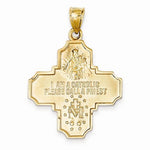 Carregar imagem no visualizador da galeria, 14k Yellow Gold Cross Cruciform Four Way Medal Pendant Charm
