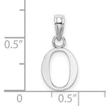 Load image into Gallery viewer, 14K White Gold Uppercase Initial Letter O Block Alphabet Pendant Charm
