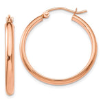 Carica l&#39;immagine nel visualizzatore di Gallery, 14K Rose Gold 25mm x 2.75mm Classic Round Hoop Earrings
