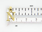 Φόρτωση εικόνας στο εργαλείο προβολής Συλλογής, 14K Yellow Gold Uppercase Initial Letter N Block Alphabet Pendant Charm
