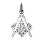 Load image into Gallery viewer, 14k White Gold Masonic Pendant Charm
