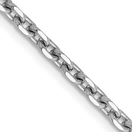 14K White Gold 2.50mm Diamond Cut Cable Bracelet Anklet Choker Necklace Pendant Chain