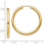 Load image into Gallery viewer, 14K Yellow Gold Endless Round Hoop Earrings 35mmx2.75mm
