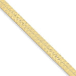 Afbeelding in Gallery-weergave laden, 14k Yellow Gold 6.5mm Silky Herringbone Bracelet Anklet Choker Necklace Pendant Chain

