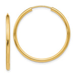 Carica l&#39;immagine nel visualizzatore di Gallery, 14K Yellow Gold 30mm x 2mm Round Endless Hoop Earrings

