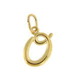 Afbeelding in Gallery-weergave laden, 14K Yellow Gold Lowercase Initial Letter O Script Cursive Alphabet Pendant Charm
