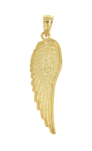 14k Yellow Gold Angel Wing Pendant Charm