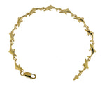 Lataa kuva Galleria-katseluun, 14k Yellow Gold Dolphin Bracelet 7 inch
