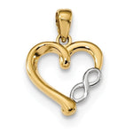 Load image into Gallery viewer, 14k Gold Two Tone Heart Infinity Open Back Pendant Charm

