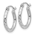 Lataa kuva Galleria-katseluun, Sterling Silver Diamond Cut Classic Round Hoop Earrings 15mm x 2mm
