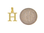 Load image into Gallery viewer, 14K Yellow Gold Uppercase Initial Letter H Block Alphabet Pendant Charm
