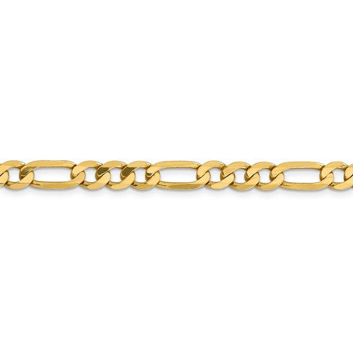 14K Yellow Gold 6.25mm Flat Figaro Bracelet Anklet Choker Necklace Pendant Chain