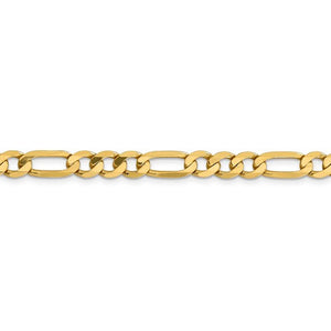 14K Yellow Gold 6.25mm Flat Figaro Bracelet Anklet Choker Necklace Pendant Chain