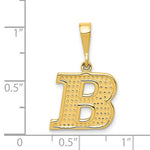 이미지를 갤러리 뷰어에 로드 , 14K Yellow Gold Uppercase Initial Letter B Block Alphabet Pendant Charm
