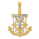 Φόρτωση εικόνας στο εργαλείο προβολής Συλλογής, 14k Gold Two Tone Mariners Cross Crucifix Pendant Charm
