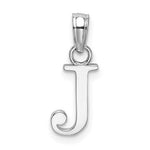 Load image into Gallery viewer, 14K White Gold Uppercase Initial Letter J Block Alphabet Pendant Charm
