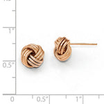 Load image into Gallery viewer, 14k Rose Gold 8mm Classic Love Knot Stud Post Earrings
