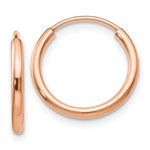 Charger l&#39;image dans la galerie, 14K Rose Gold 13mm x 1.5mm Endless Round Hoop Earrings
