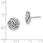 Load image into Gallery viewer, 14k White Gold Love Knot Stud Post Earrings
