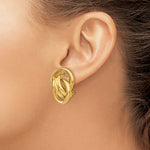 將圖片載入圖庫檢視器 14k Yellow Gold Classic Love Knot Omega Back Large Earrings
