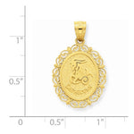 Load image into Gallery viewer, 14k Yellow Gold Capricorn Zodiac Horoscope Oval Pendant Charm
