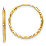 Lataa kuva Galleria-katseluun, 14K Yellow Gold 17mm x 1.25mm Round Endless Hoop Earrings
