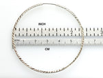 Φόρτωση εικόνας στο εργαλείο προβολής Συλλογής, 14K White Gold 60mmx1.35mm Square Tube Round Hoop Earrings
