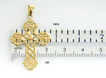 Load image into Gallery viewer, 14k Yellow Gold Cross Lacey Pendant Charm - [cklinternational]
