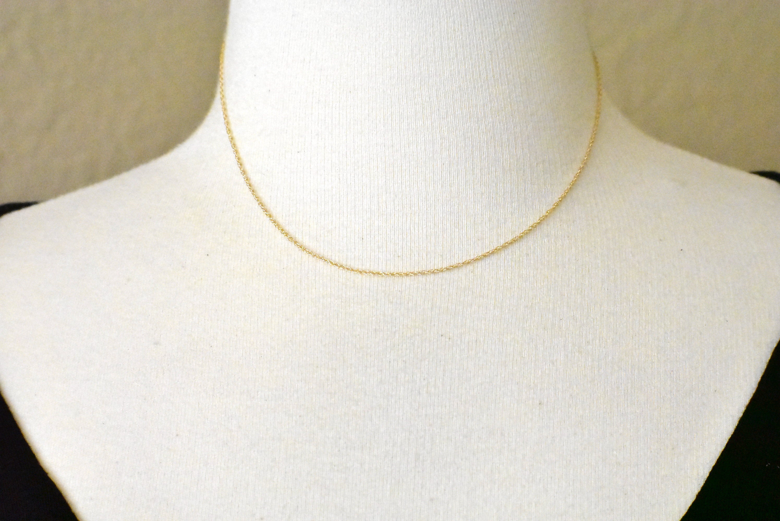 14k Yellow Gold 0.95mm Cable Rope Necklace Pendant Chain