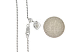 Indlæs billede til gallerivisning Sterling Silver 1.2mm Rope Necklace Pendant Chain Adjustable

