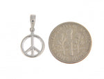 Afbeelding in Gallery-weergave laden, 14k White Gold Peace Sign Symbol Small 3D Pendant Charm
