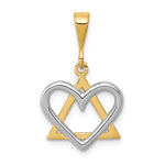 Afbeelding in Gallery-weergave laden, 14k Gold Two Tone Star of David Heart Pendant Charm
