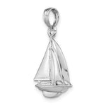 Загрузить изображение в средство просмотра галереи, 14k White Gold Sailboat Sailing 3D Pendant Charm
